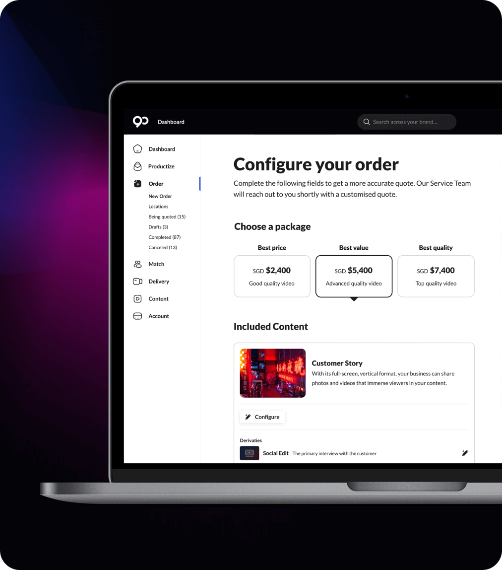 Create an order easily